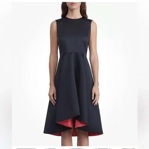 Lafayette 148 New York Sleeveless Fit-&-Flare Dress $1698 Size 6 red‎ black
